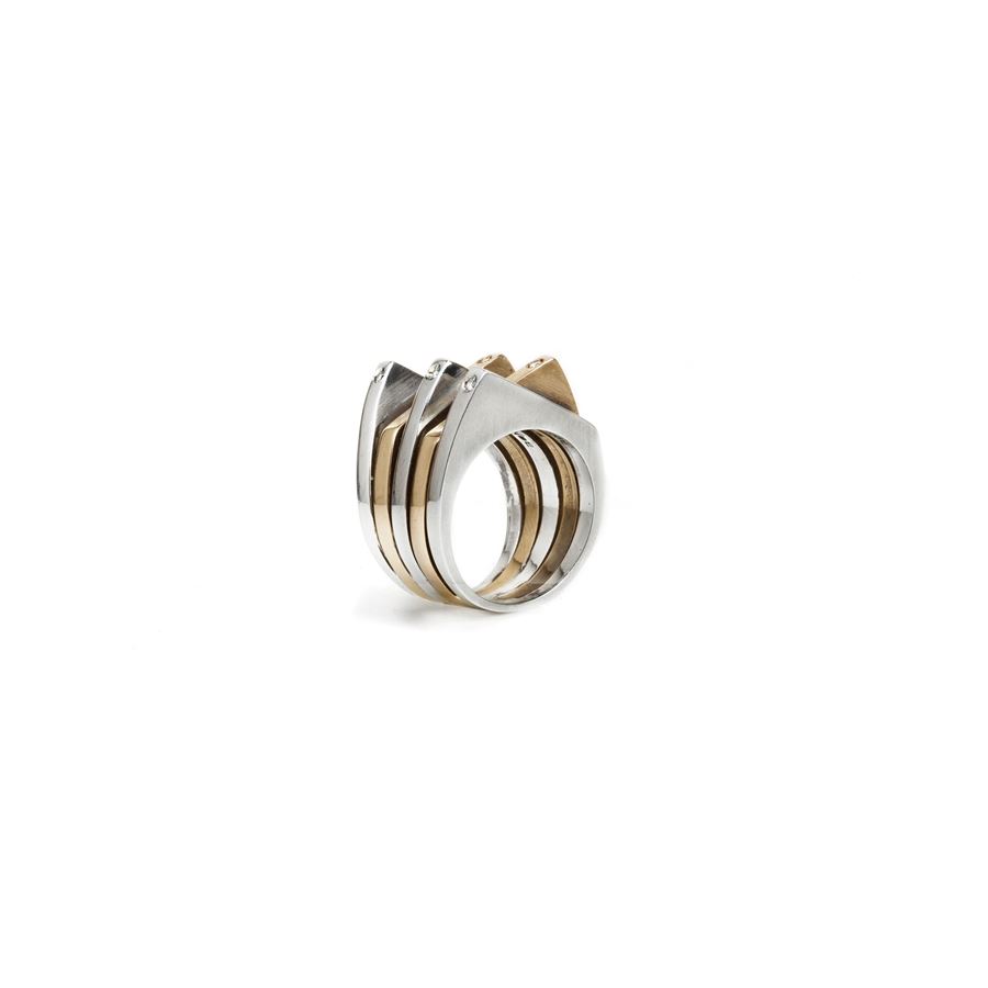Anello 'Congiunzioni' 5 elementi CONGIUNZIONI | AN5 F CONPAGBR SQ10